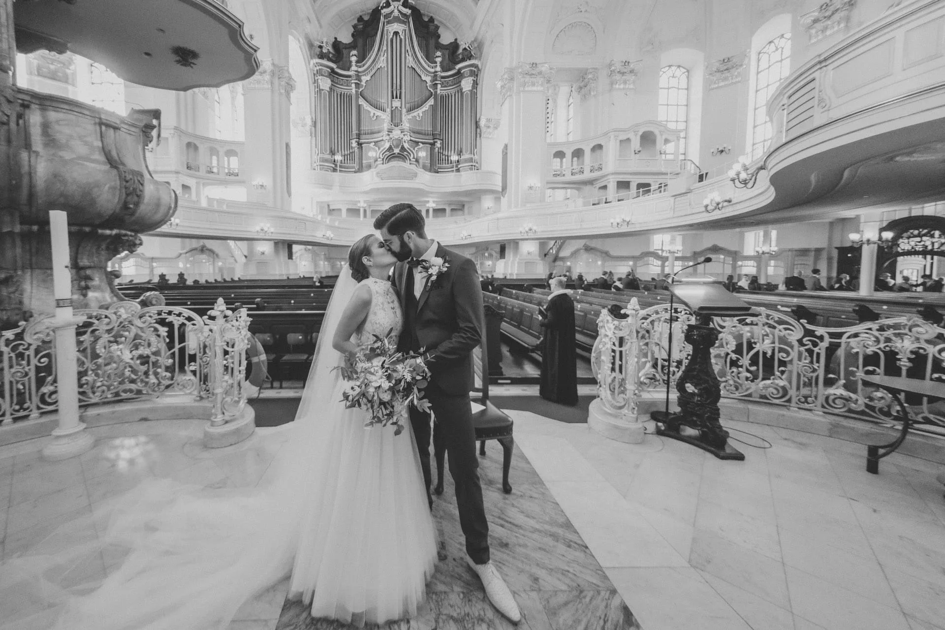 Church wedding in the Michel, Hamburg's landmark baroque church